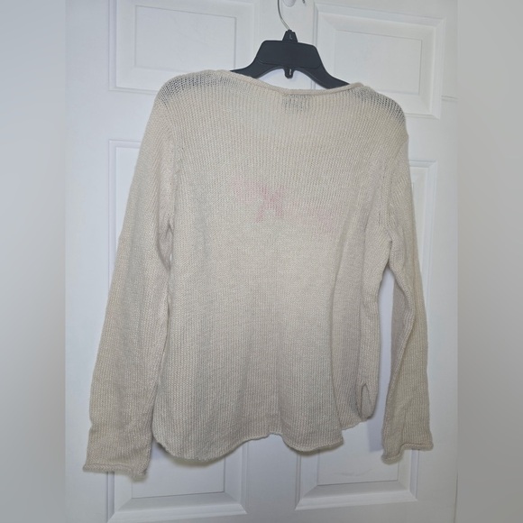 Wooden Ships Paola Buendia XOXO Sweater Cream Sz S/M Soft Mohair Wool Soft LS - Picture 4 of 5